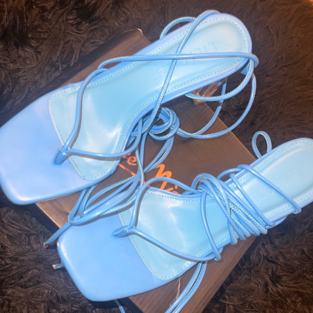 MISS LOLA- Electric Blue strappy heels